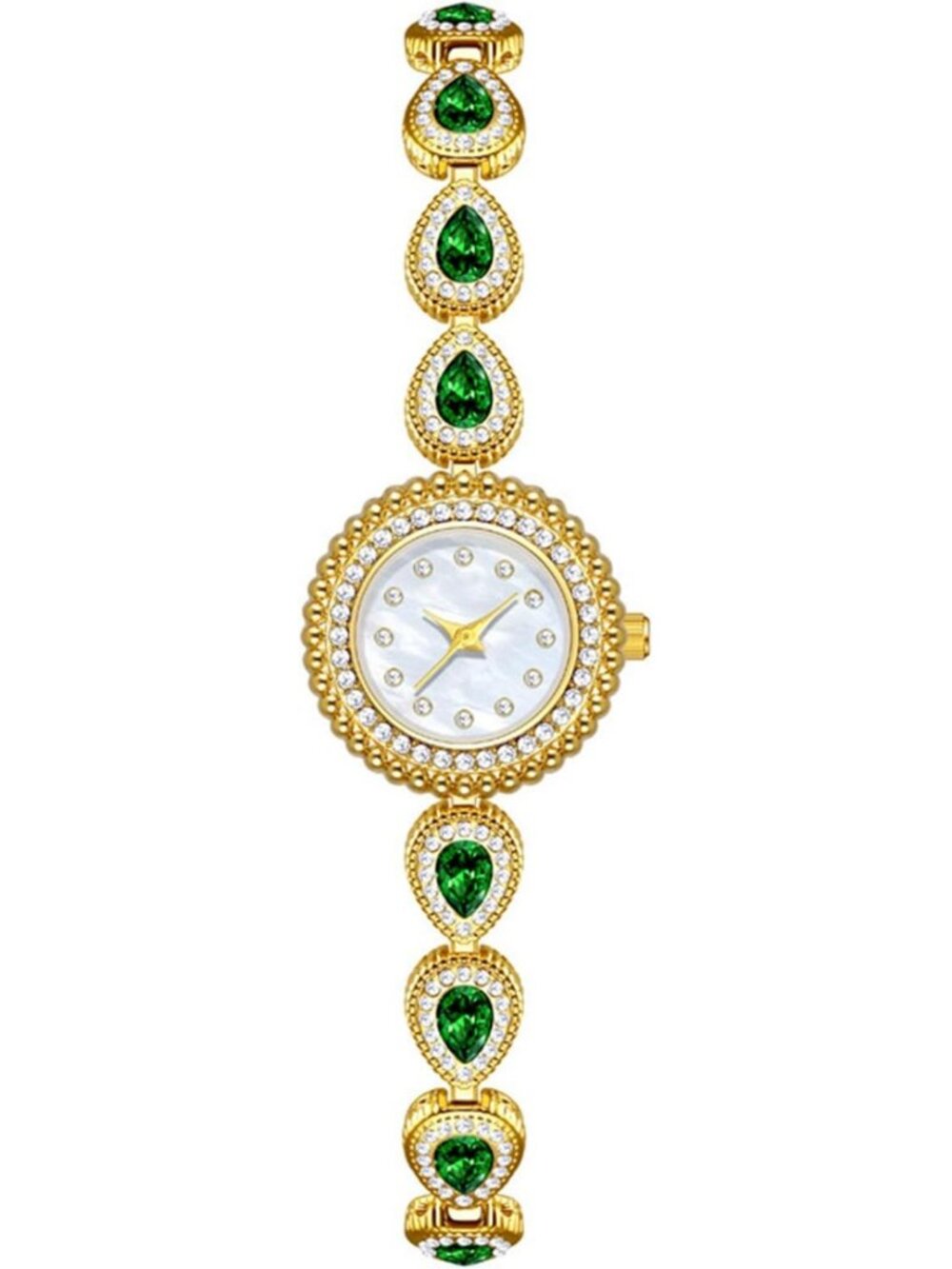 Luxury Vintage Women's Watch - Colorful Crystal Bracelet, Diamond Dial